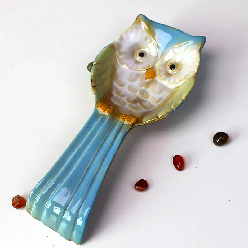 Owl Ceramic Soup Spoon Rack Ornament - Image 3
