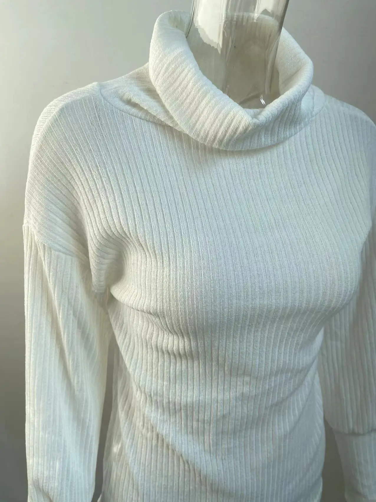 Women's Black High Collar Knit Sweater Jacket with Button Details — feature 6