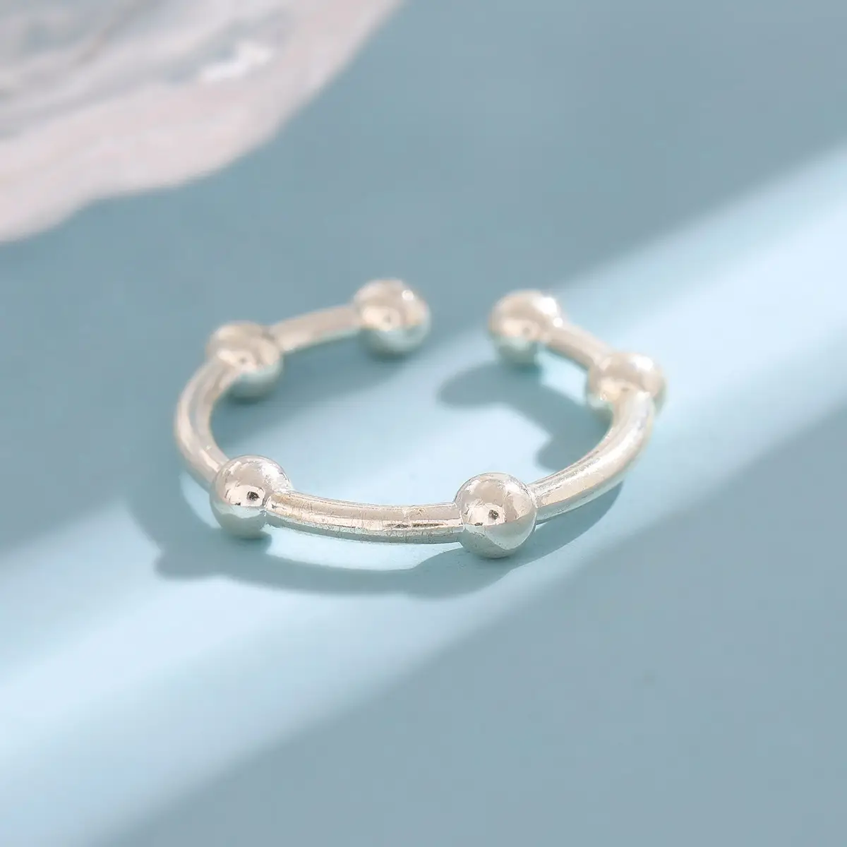 Silver Open Bead Ring for Women - Image 3