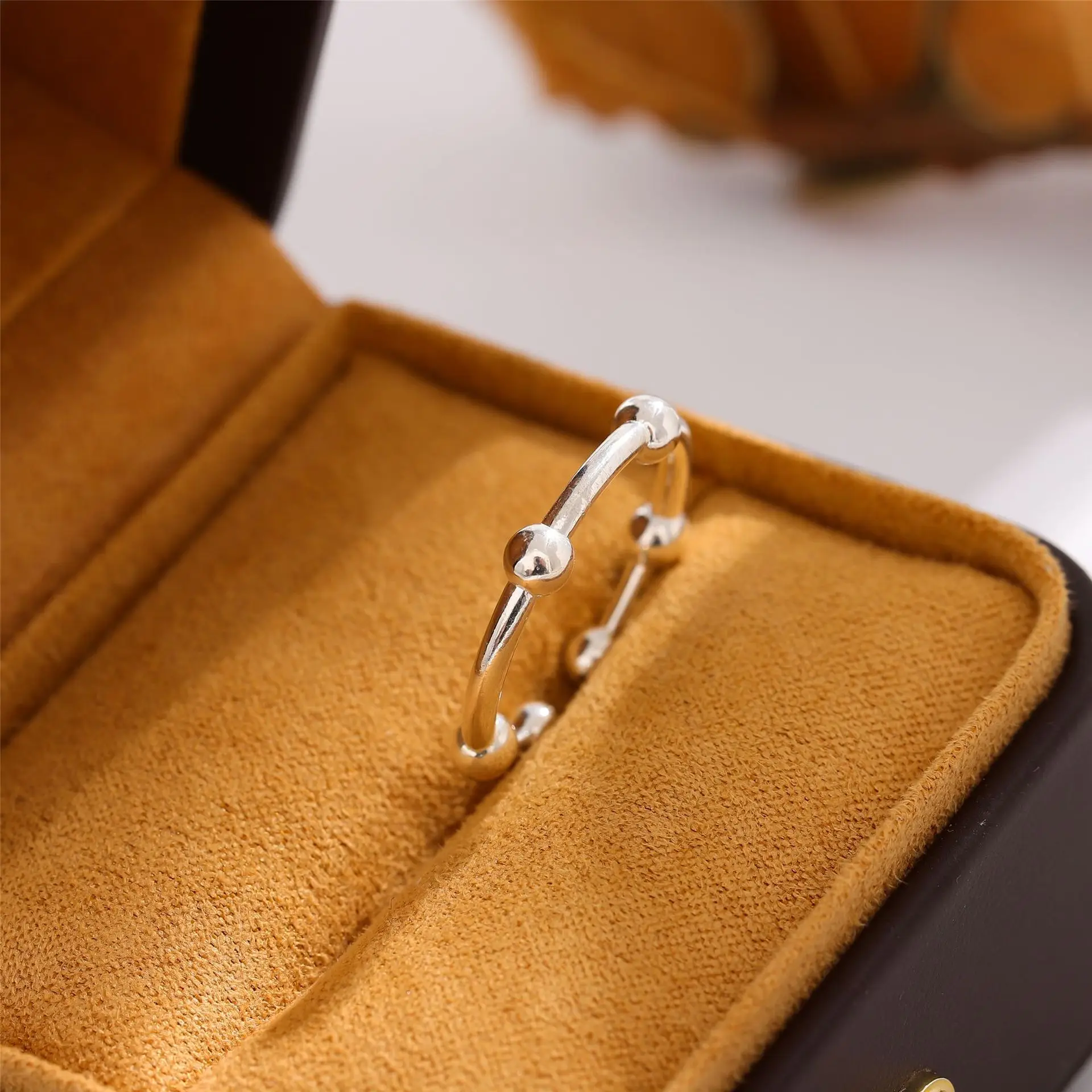 Silver Open Bead Ring for Women - Image 5