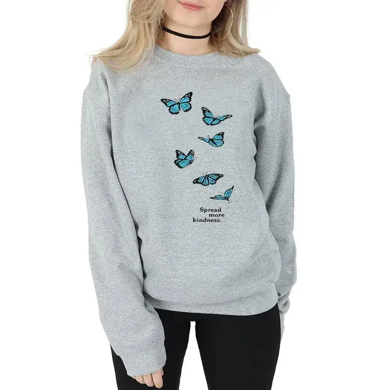 White Butterfly Printed Crewneck Vests for Women
