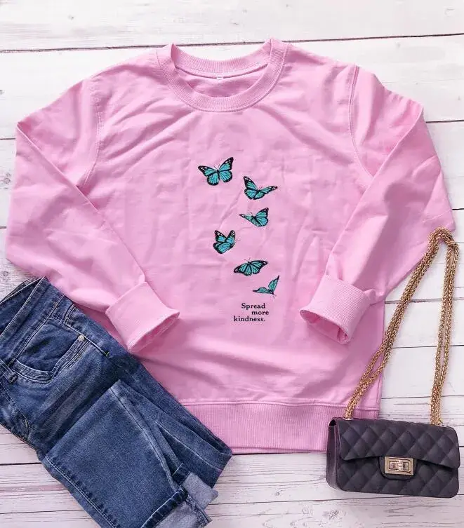 White Butterfly Printed Crewneck Vests for Women