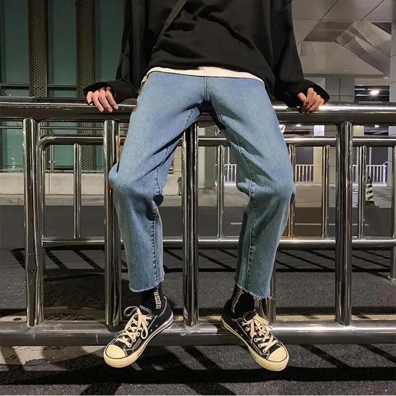 Men Denim Trousers Straight Leg Wide Leg Spring New Arrival - Image 5