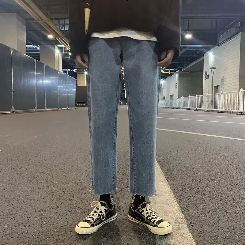 Men Denim Trousers Straight Leg Wide Leg Spring New Arrival - Image 6