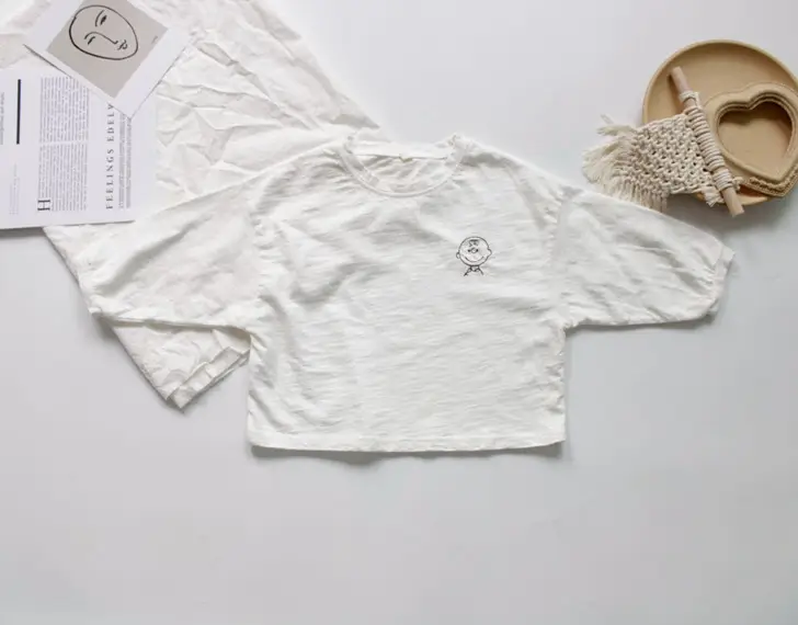 Spring Boys T-Shirt Long Sleeve Round Neck Embroidered Korean Style Loose Fit — feature 12