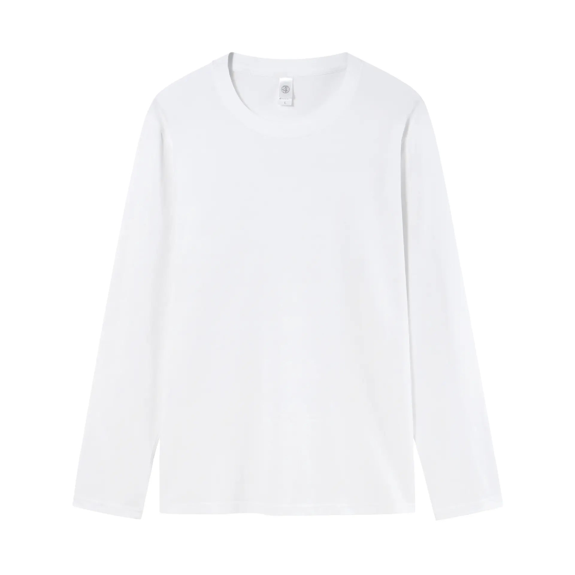 Women Long Sleeve Cotton T-Shirt Orange Round Neck - Image 3