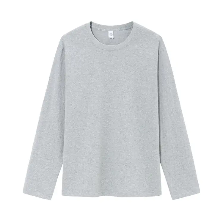 Women Long Sleeve Cotton T-Shirt Orange Round Neck - Image 7