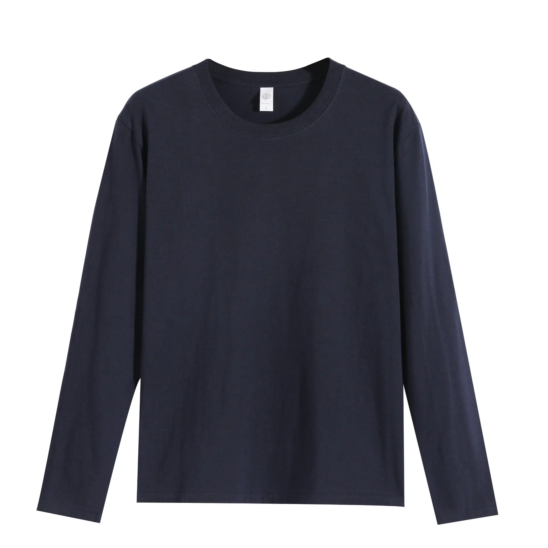 Women Long Sleeve Cotton T-Shirt Orange Round Neck - Image 8