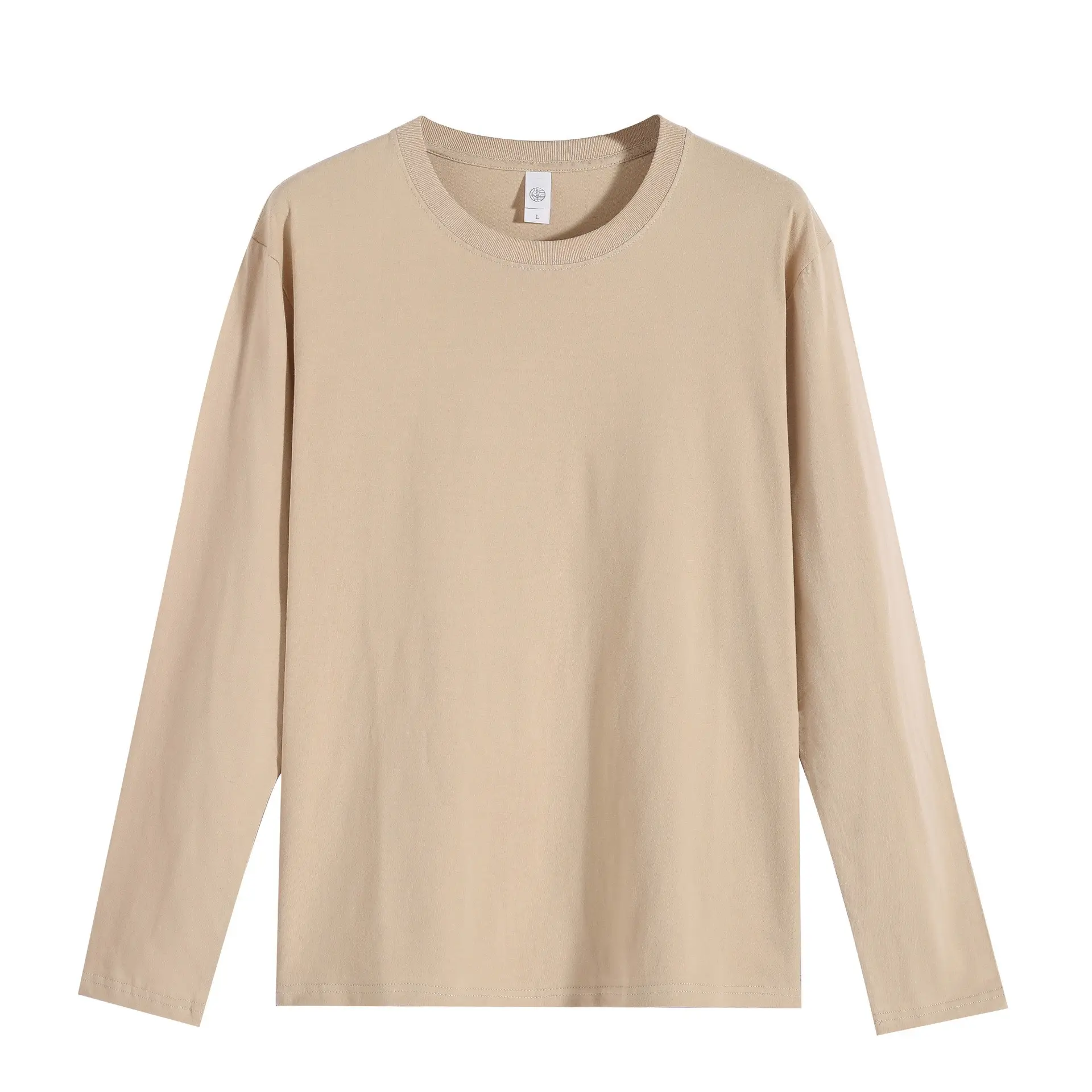 Women Long Sleeve Cotton T-Shirt Orange Round Neck - Image 9