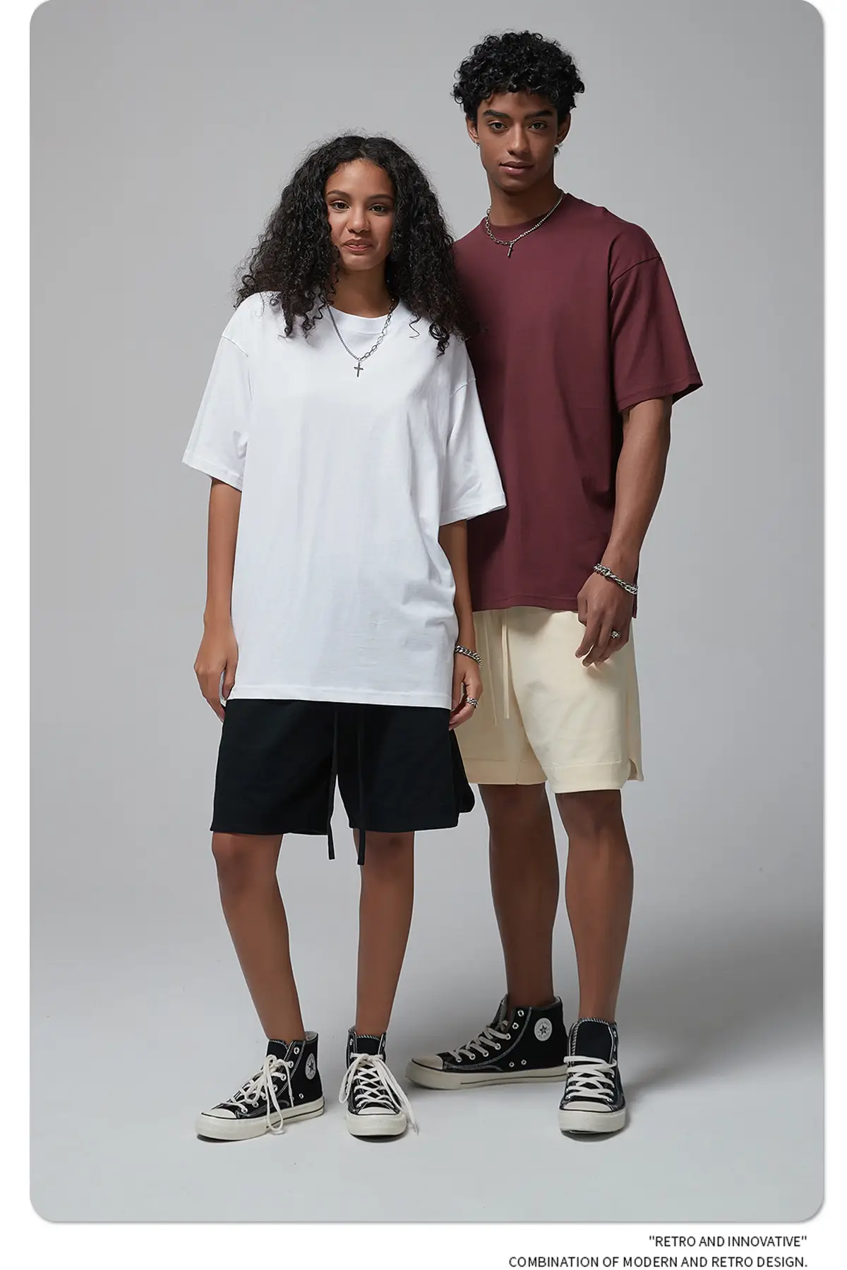 190g Cotton Loose Oversize Men T-Shirt Green — feature 17