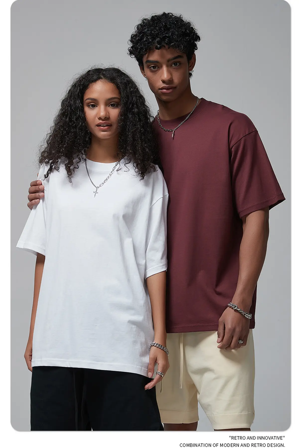 190g Cotton Loose Oversize Men T-Shirt Green — feature 18