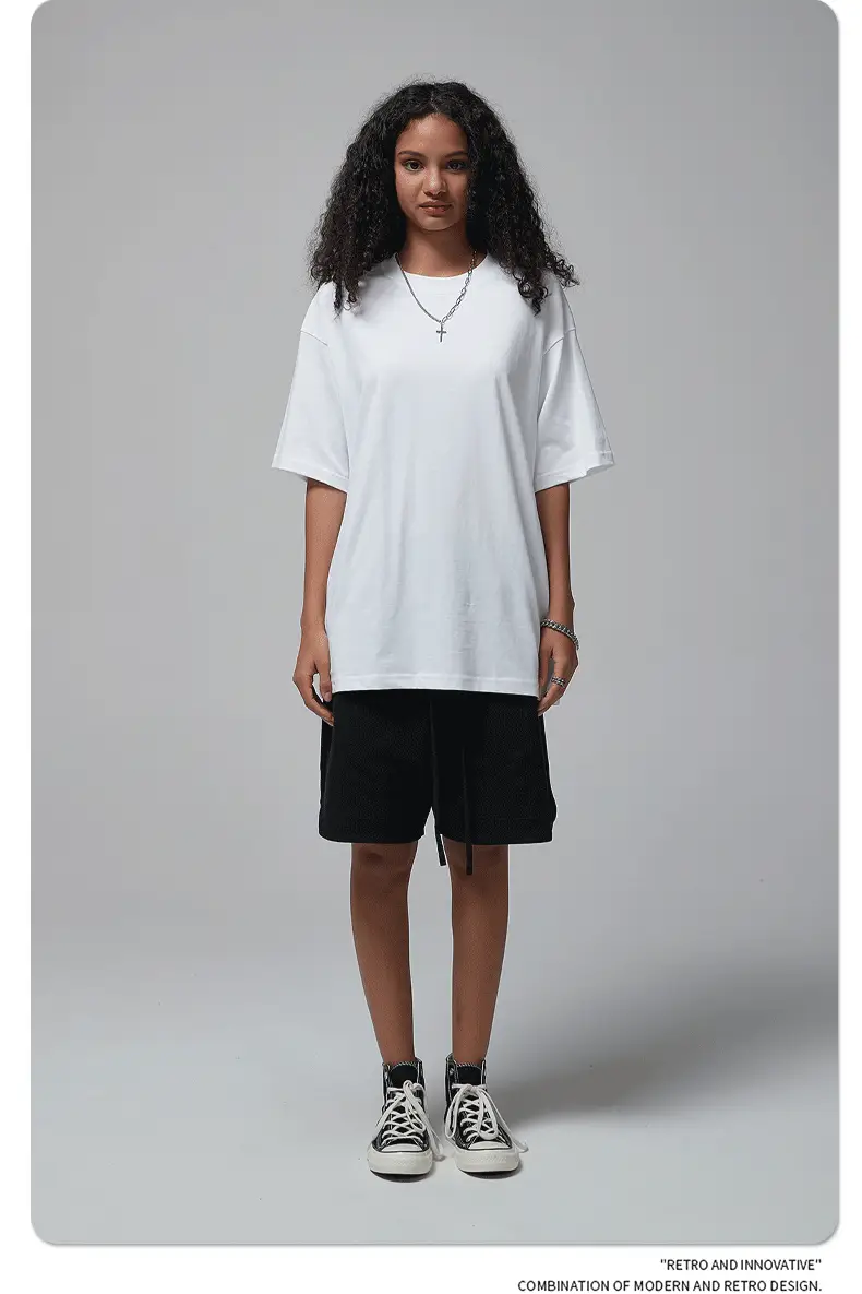 190g Cotton Loose Oversize Men T-Shirt Green — feature 24