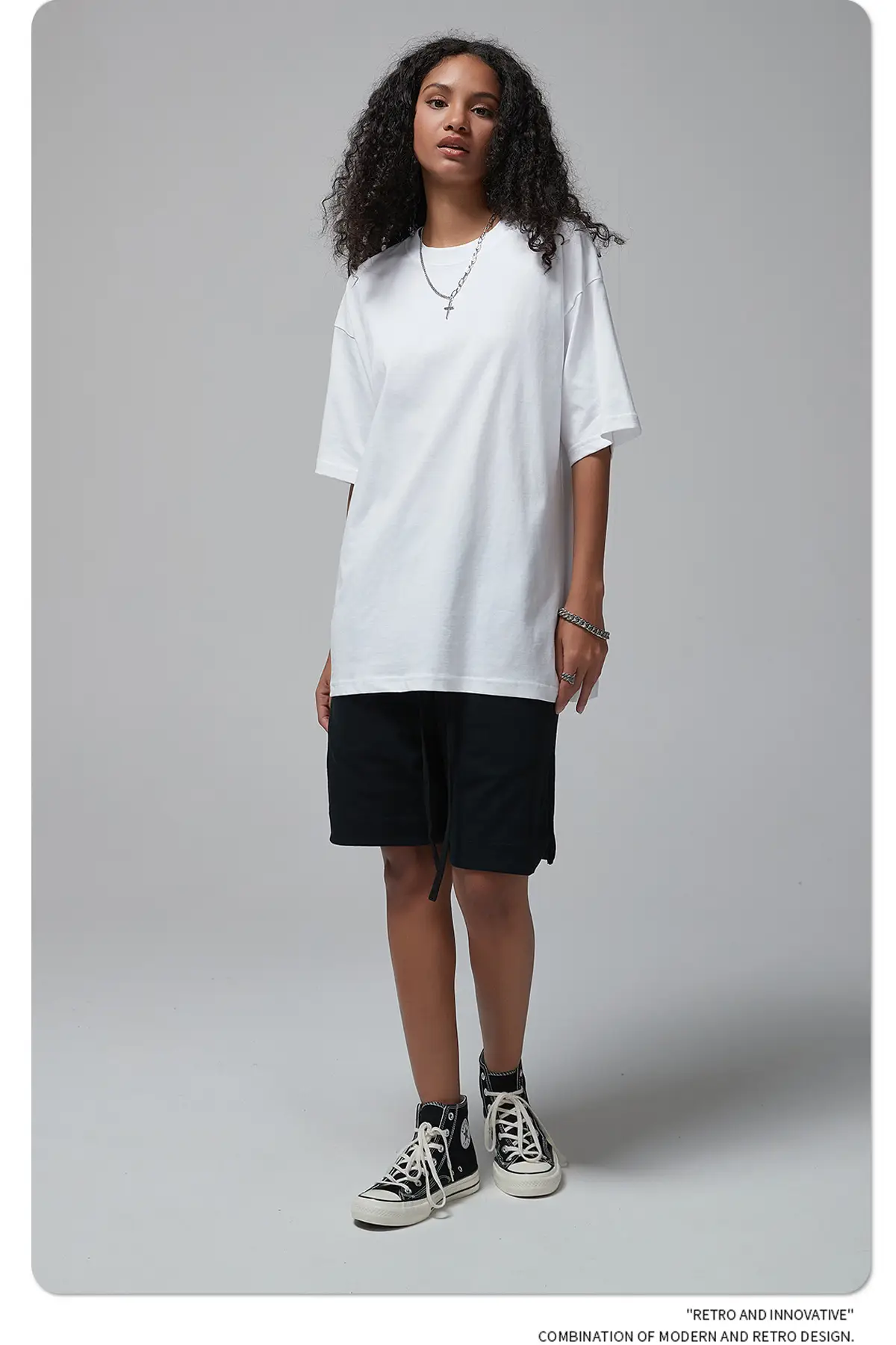 190g Cotton Loose Oversize Men T-Shirt Green — feature 25