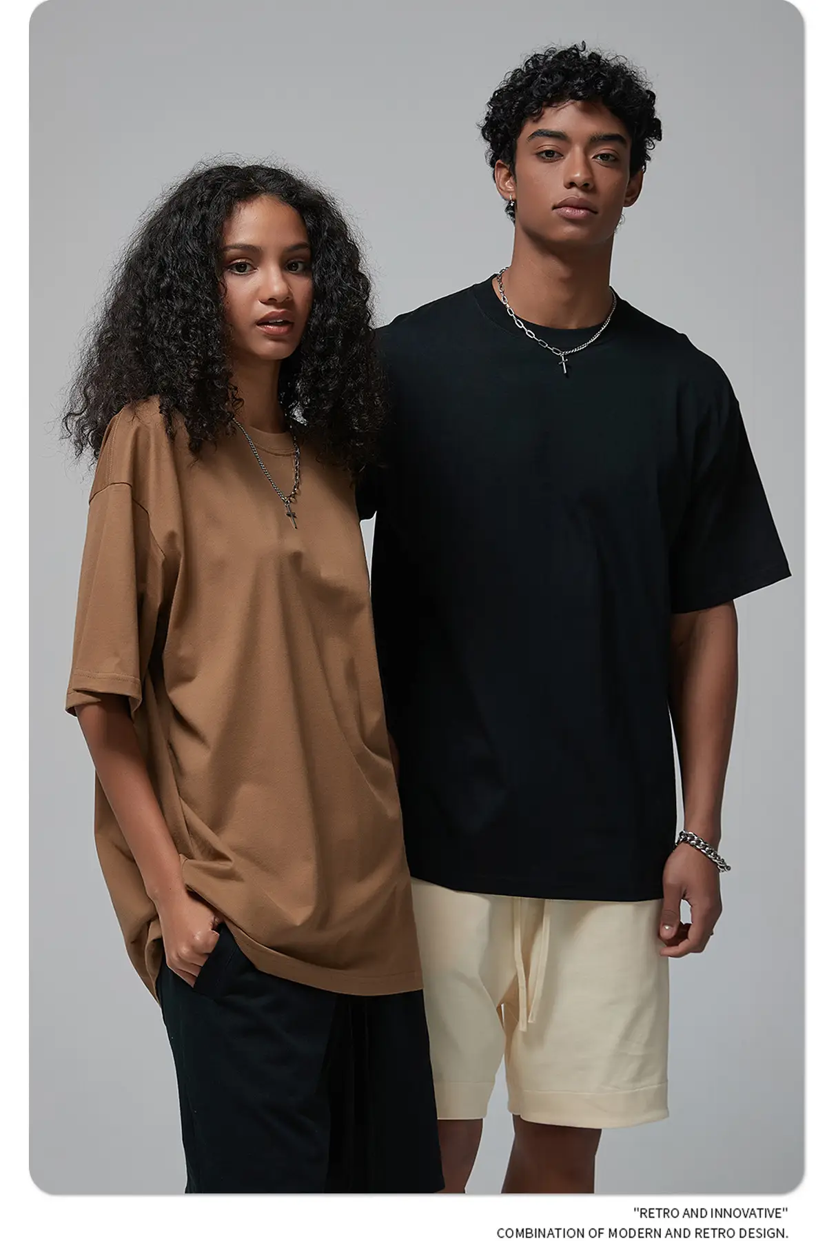 190g Cotton Loose Oversize Men T-Shirt Green — feature 29