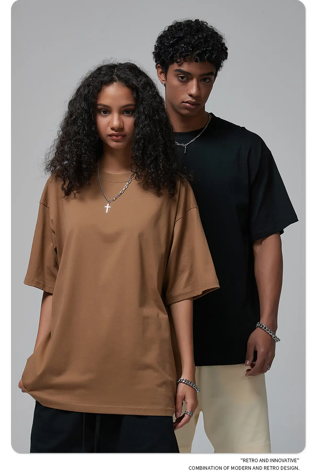 190g Cotton Loose Oversize Men T-Shirt Green — feature 30