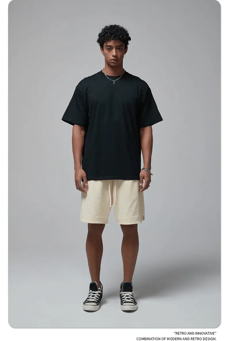 190g Cotton Loose Oversize Men T-Shirt Green — feature 31