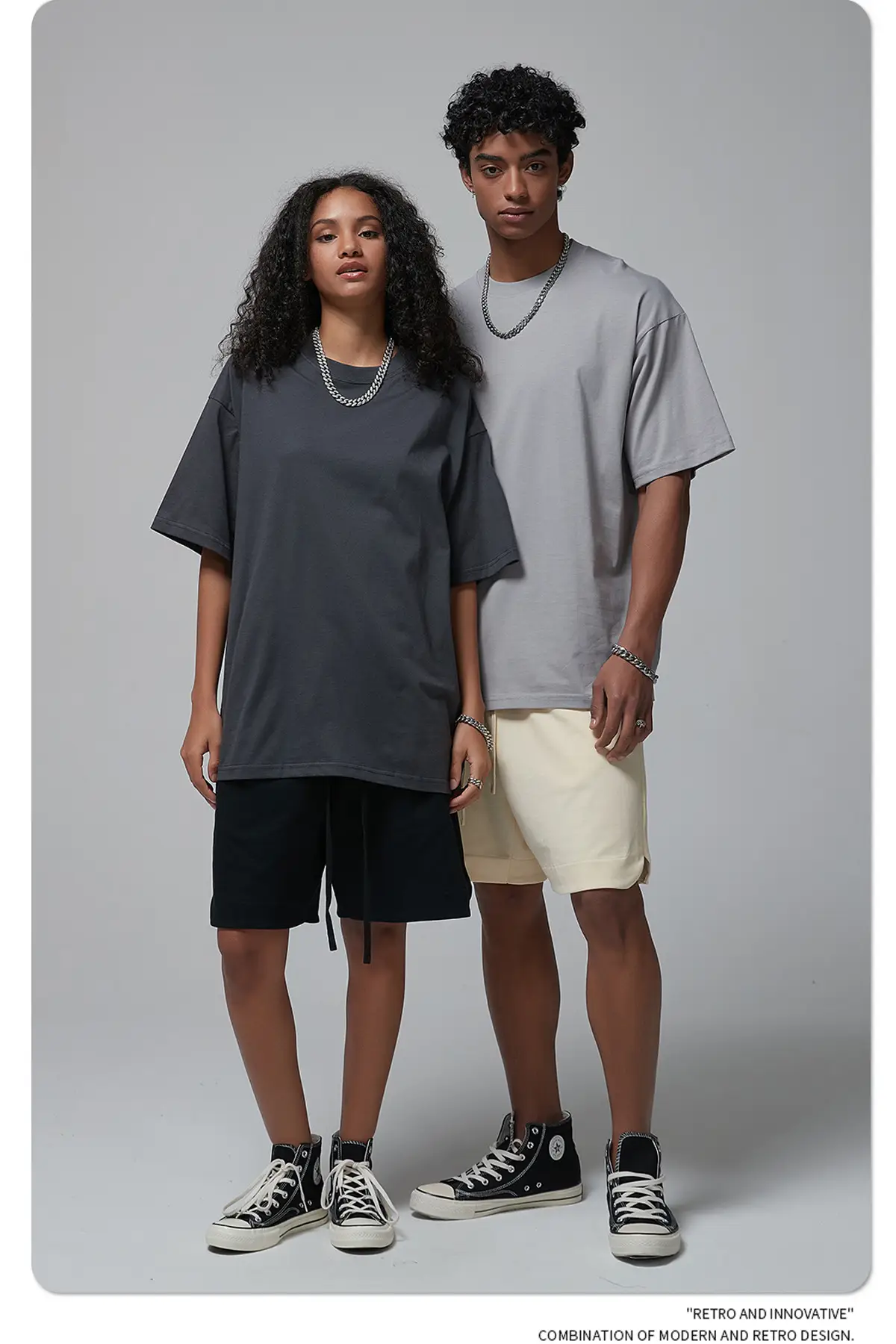 190g Cotton Loose Oversize Men T-Shirt Green — feature 50