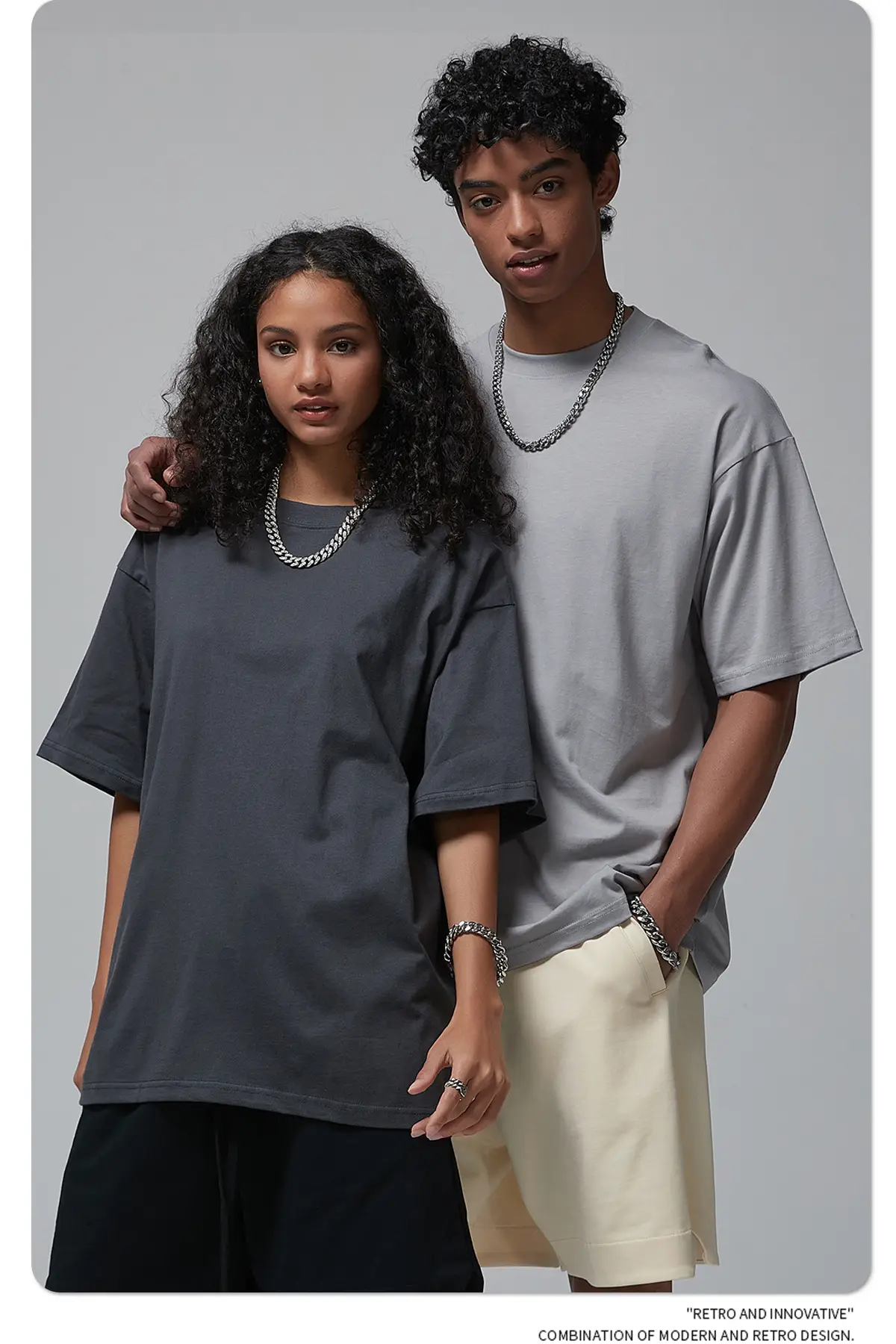 190g Cotton Loose Oversize Men T-Shirt Green — feature 52