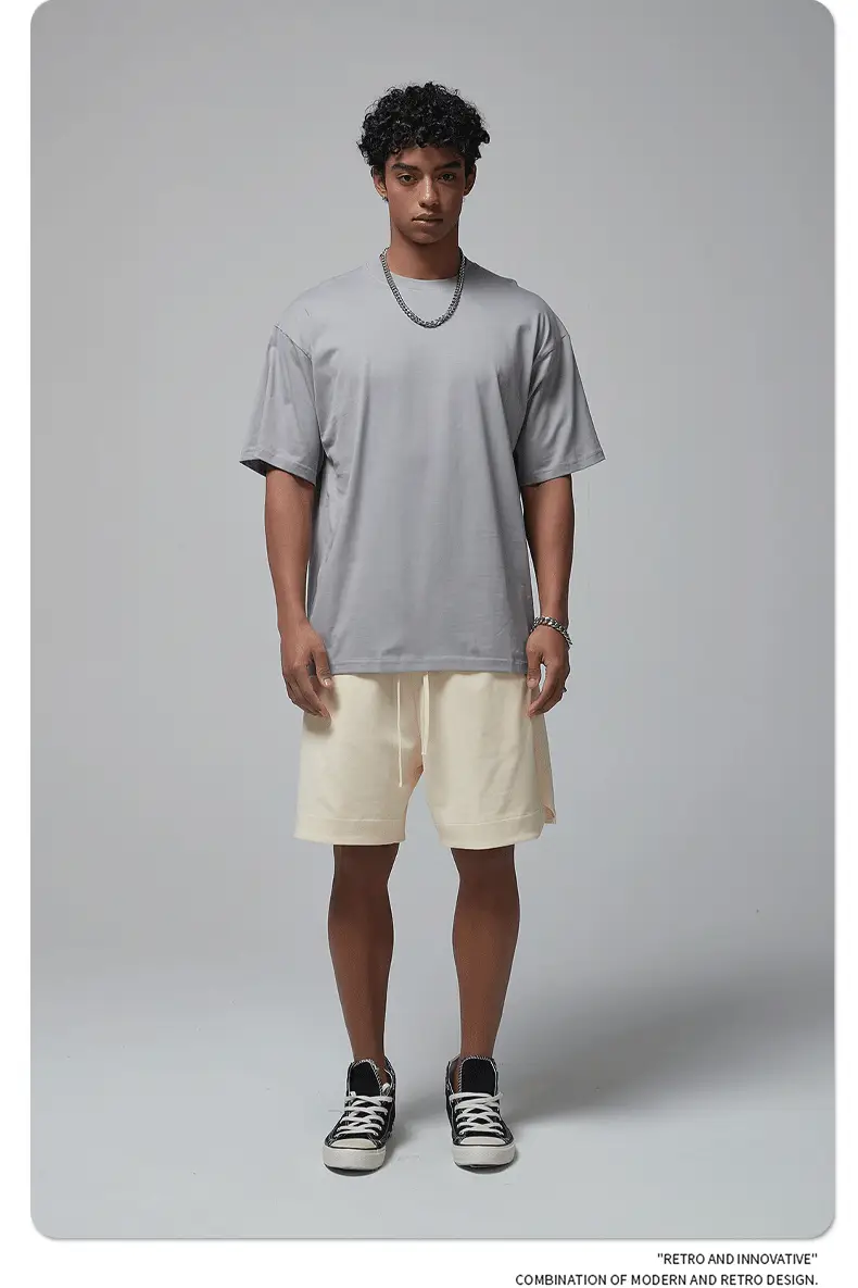 190g Cotton Loose Oversize Men T-Shirt Green — feature 53