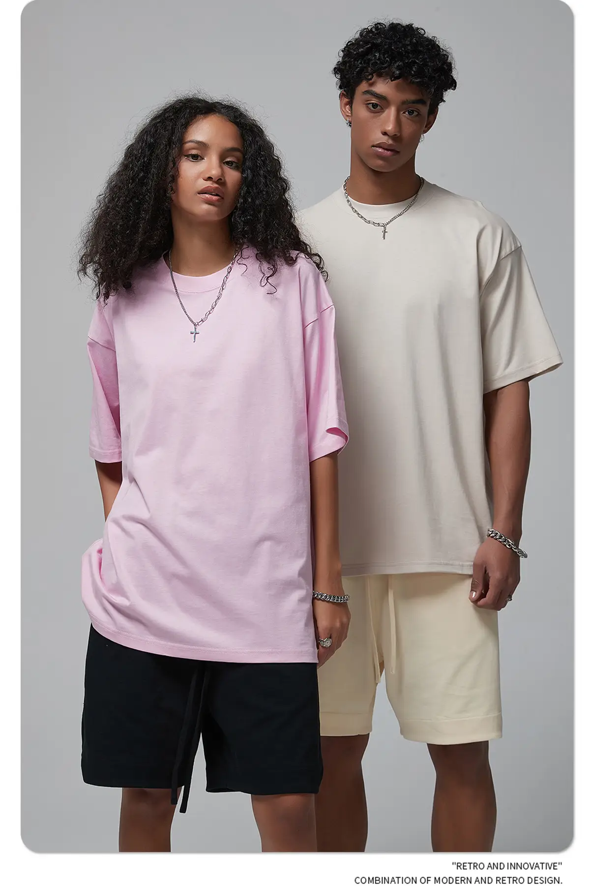 190g Cotton Loose Oversize Men T-Shirt Green — feature 8