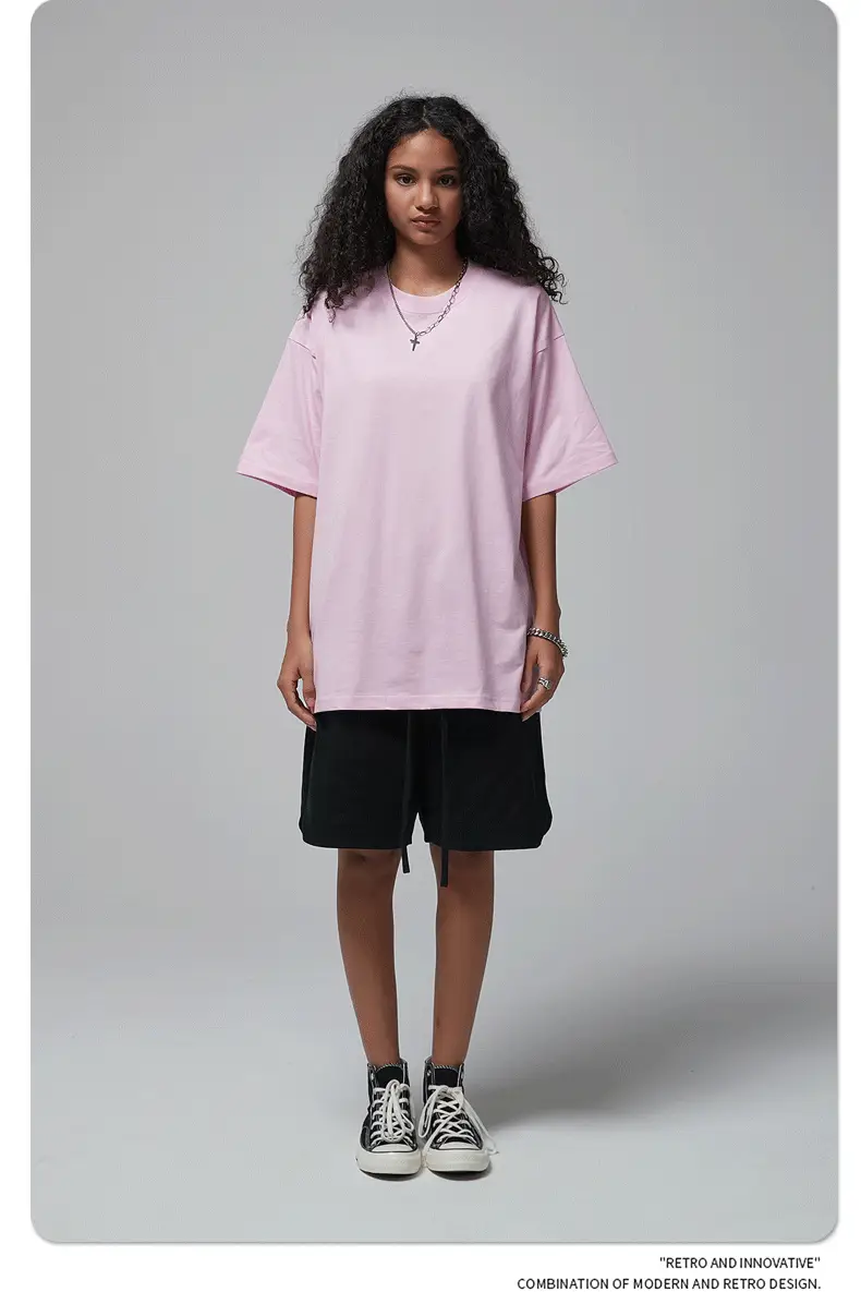 190g Cotton Loose Oversize Men T-Shirt Green — feature 9