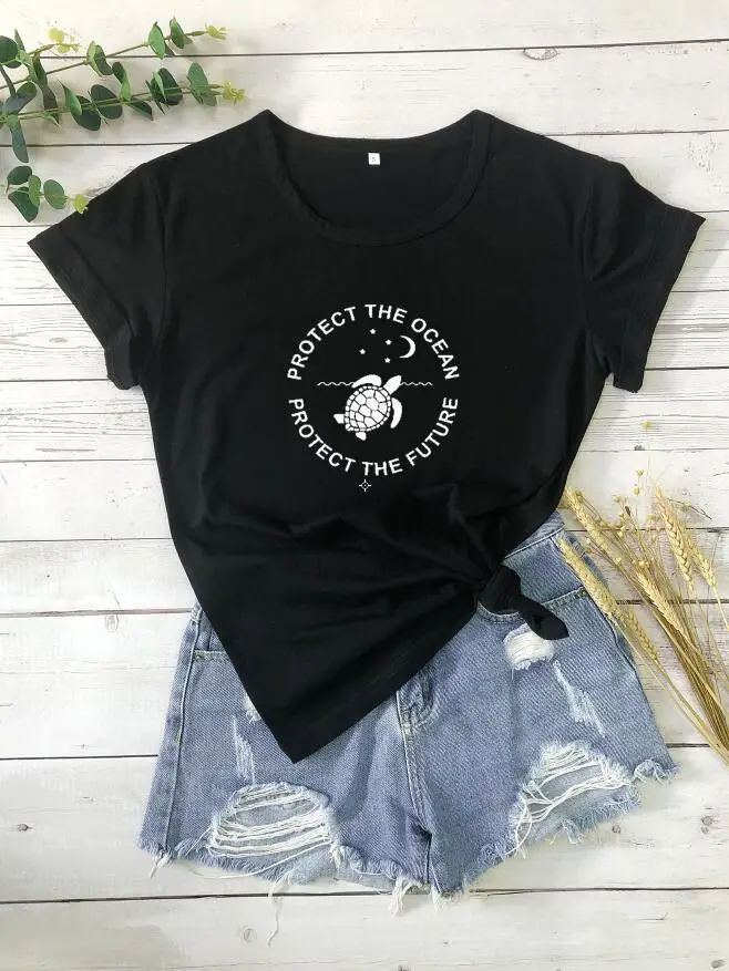 T-shirt with turtle print, yellow, casual wear