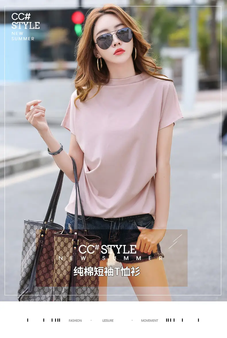 Loose Chubby Girl T-shirt Pink 2021 New — feature 1