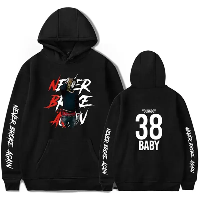 White Never Broke Again Hooded Sweatshirt