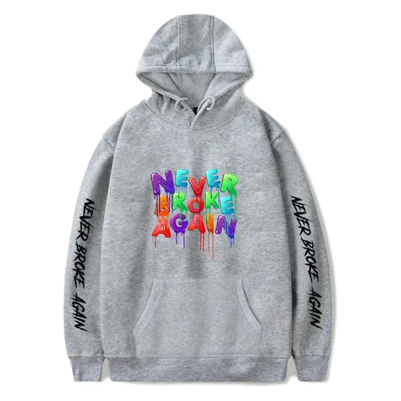 White Never Broke Again Hooded Sweatshirt
