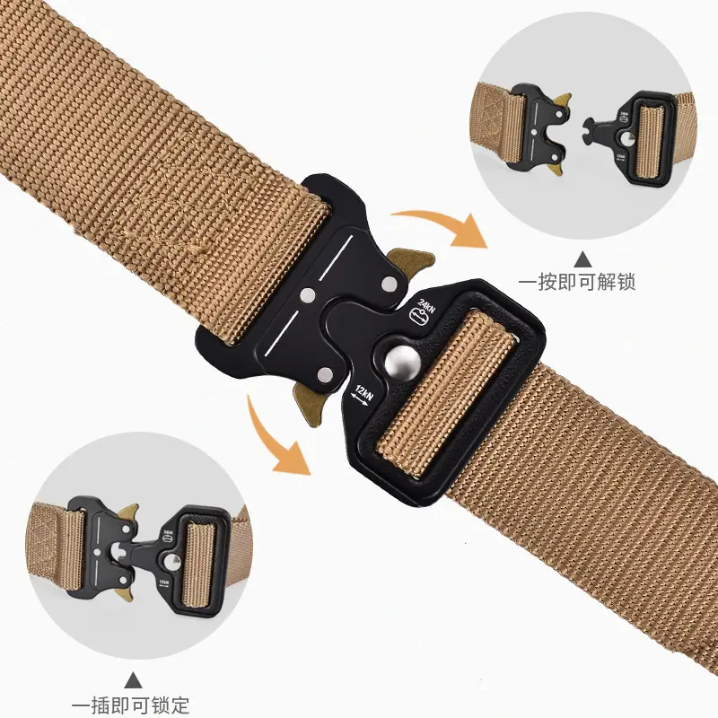Men's Black Tactical Belt 3.8cm Non-Slip Tooling Nylon - Image 6
