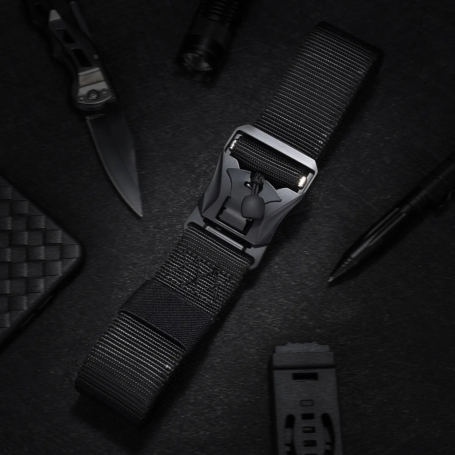 Men's Black Tactical Belt 3.8cm Non-Slip Tooling Nylon - Image 8
