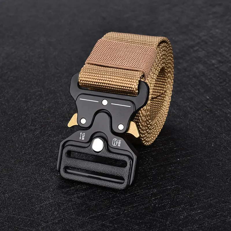 Men's Black Tactical Belt 3.8cm Non-Slip Tooling Nylon