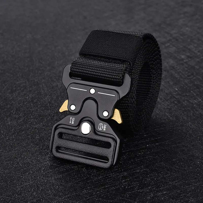 Men's Black Tactical Belt 3.8cm Non-Slip Tooling Nylon - Image 2