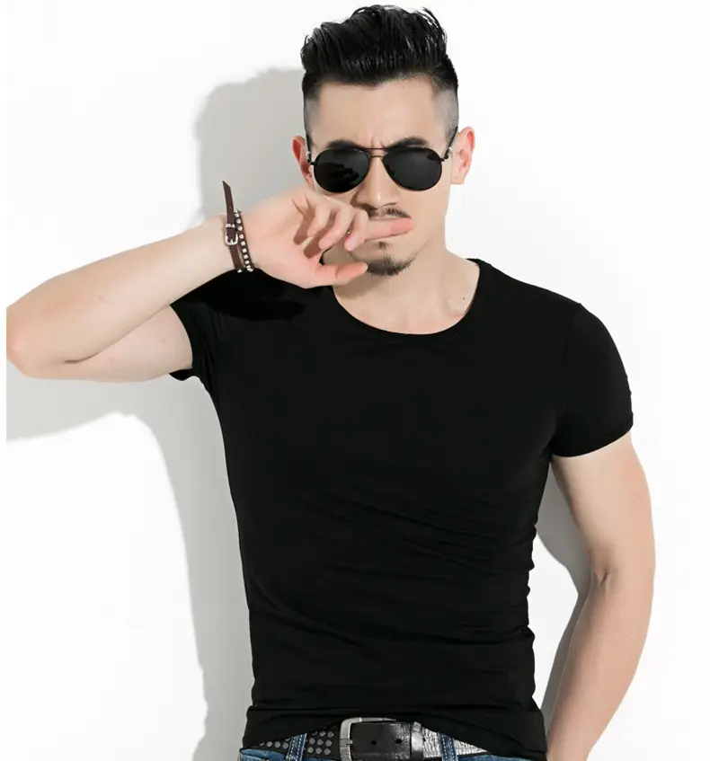 Men's White Short Sleeve T-Shirt Loose Fit Casual Wear - Image 14