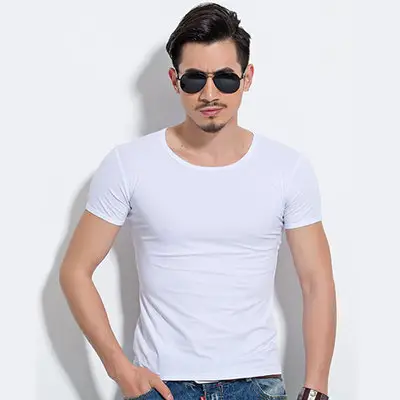 Men's White Short Sleeve T-Shirt Loose Fit Casual Wear - Image 2