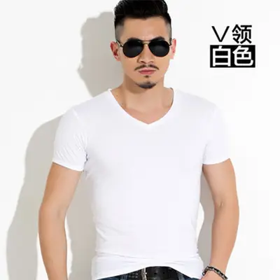 Men's White Short Sleeve T-Shirt Loose Fit Casual Wear - Image 8