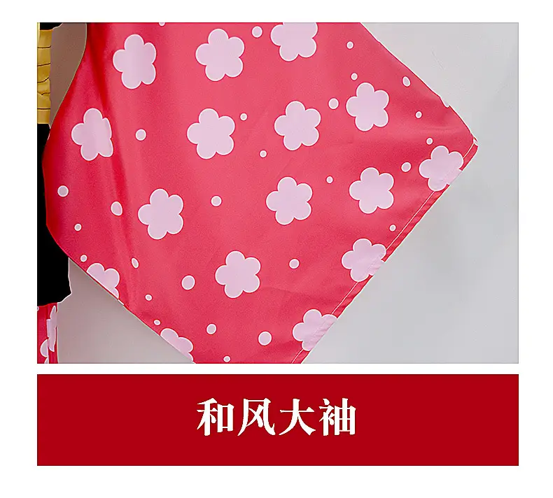Children's Ghost Kill Team Cosplay Kimono Set Pink Black Yellow Bow — feature 12