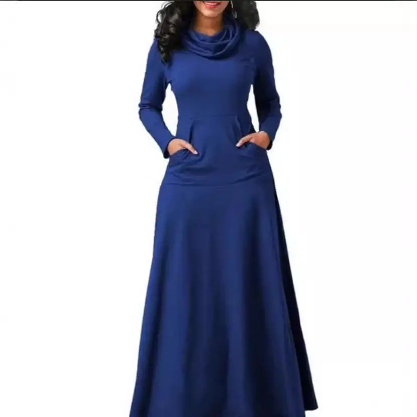 Black Long Sleeve Scarf Dress with Flap Pocket Pants - Image 10