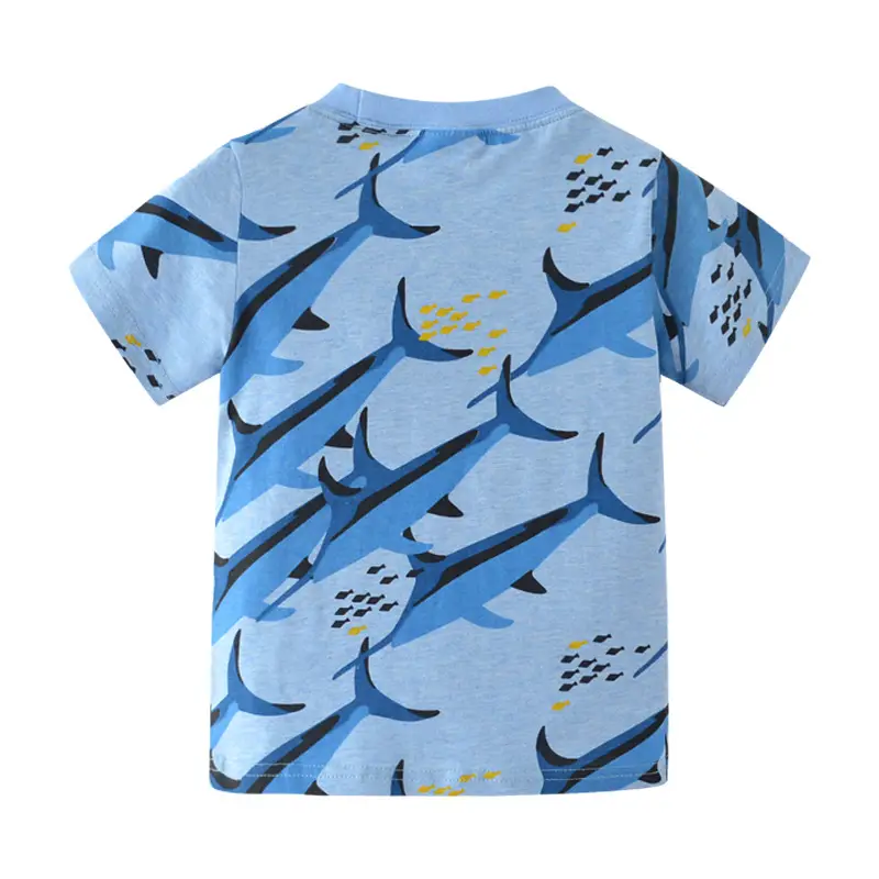 Blue Graphic Boys T-Shirt Short Sleeve Summer Wear