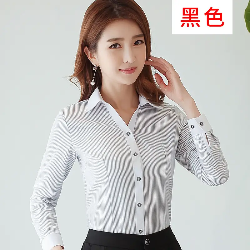 Women's White Slim Fit Long Sleeve Shirt - Image 2