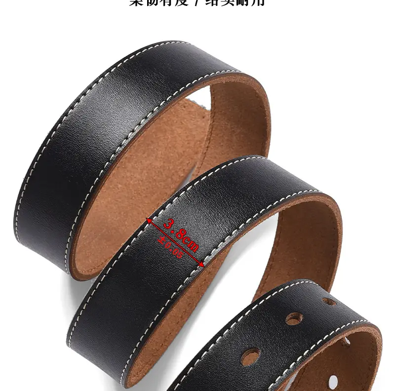 Men's Black Genuine Leather Belt with Gold Buckle β feature 4