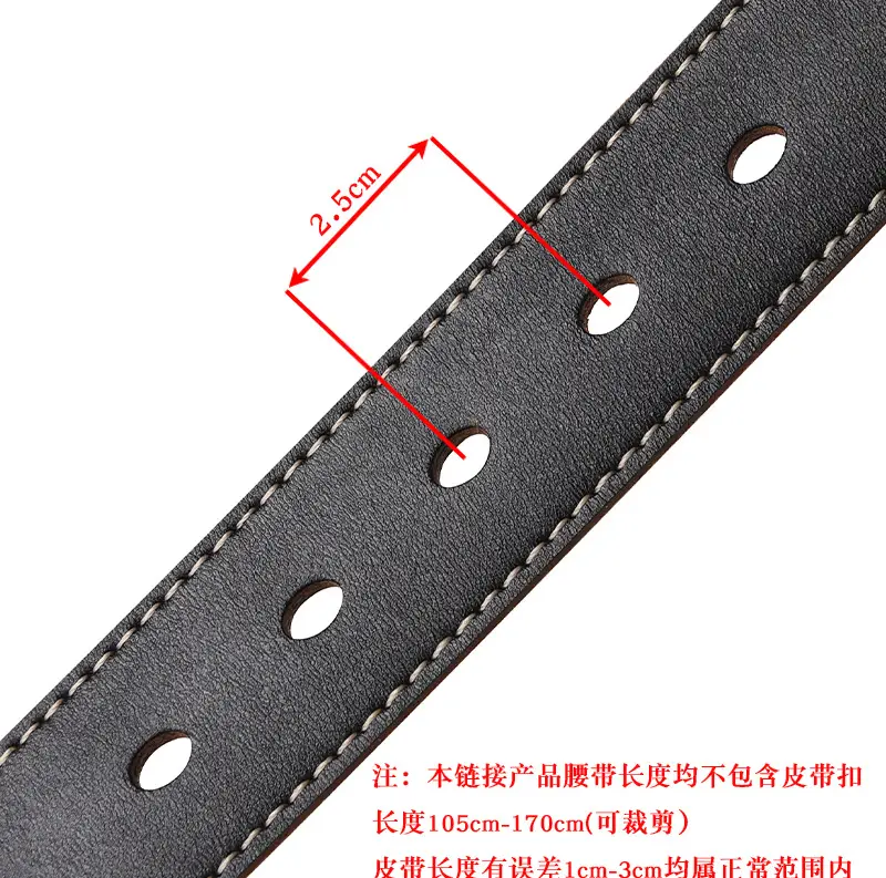 Men's Black Genuine Leather Belt with Gold Buckle β feature 6
