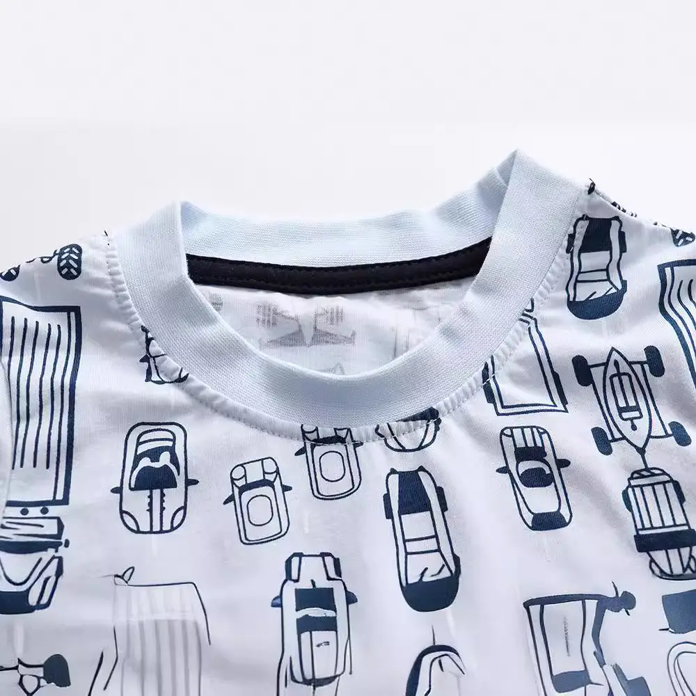 Summer Boys T-Shirt Car Print Pure Cotton - Image 2