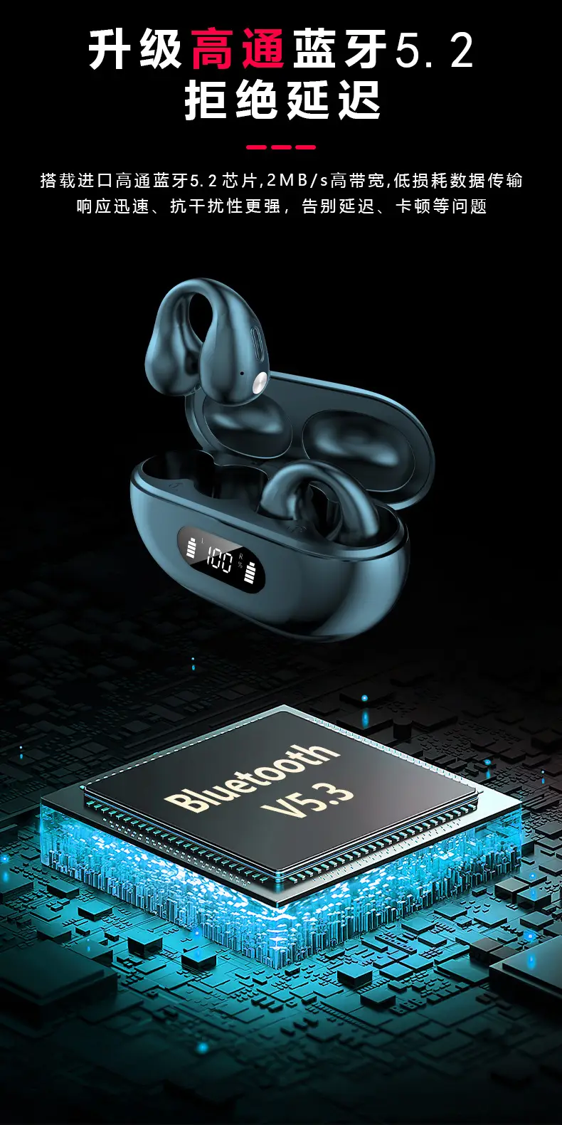 AI Translation Wireless Earbuds Black 5.3 Stereo Bluetooth — feature 6