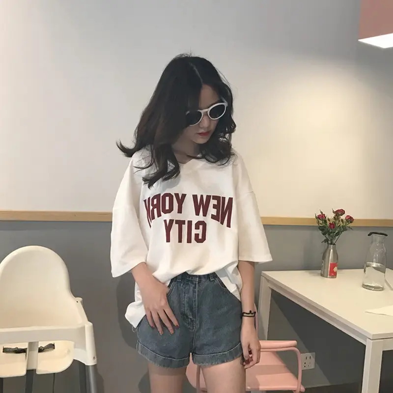 2025 Women V-Neck Letter Print T-Shirt Shorts Set - Image 2