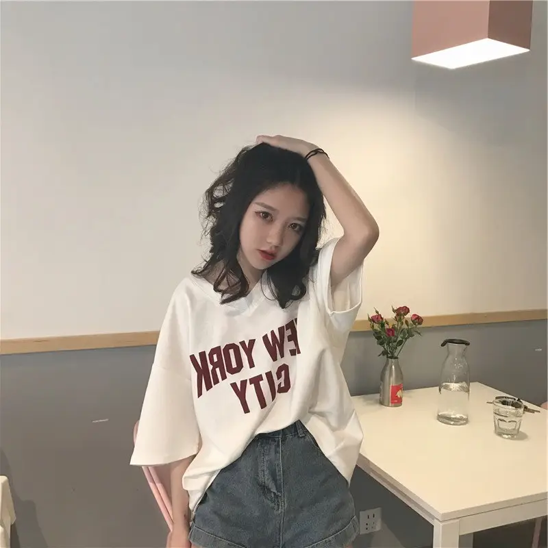 2025 Women V-Neck Letter Print T-Shirt Shorts Set — feature 3