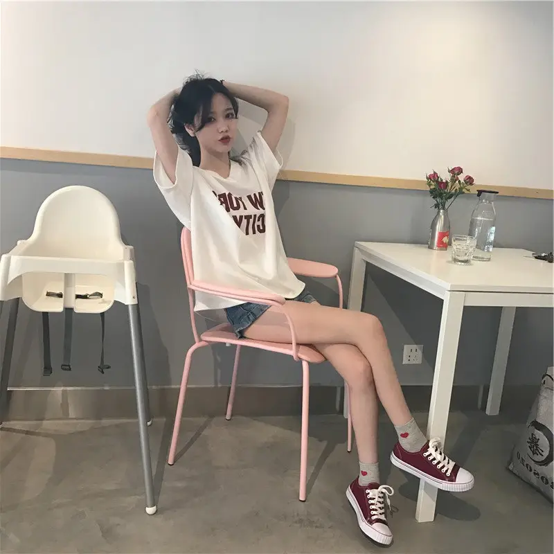 2025 Women V-Neck Letter Print T-Shirt Shorts Set — feature 4