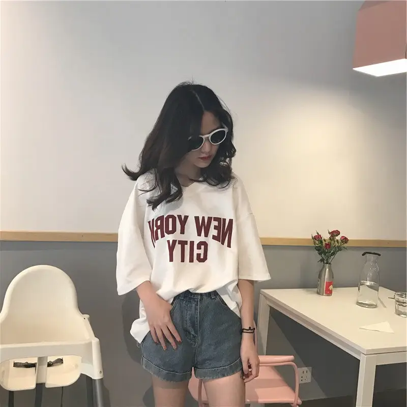 2025 Women V-Neck Letter Print T-Shirt Shorts Set — feature 8
