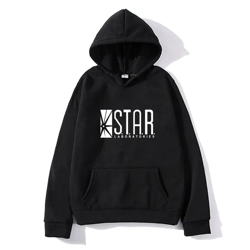 Star Logo Men's Blue Hooded Hoodie