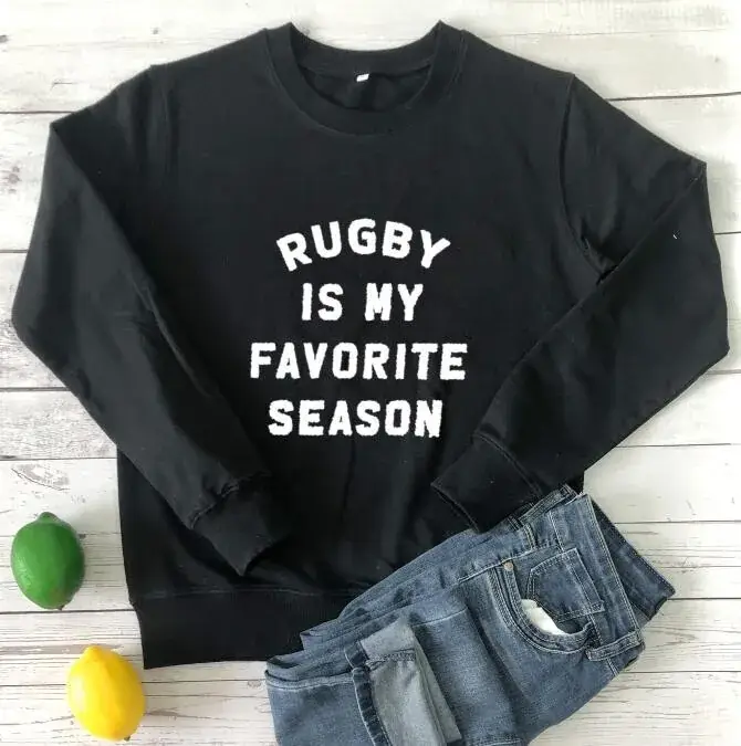 Pink Rugby Print Crewneck Sweatshirt for Women
